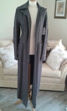 Greg Lauren Grey Unisex Long Batman Coat, Size Small