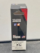 new M.K. MORSE 9/16" - 1-3/16" (14-30mm) x 1/4" Holesaw Arbor, Part# 139007 MA24