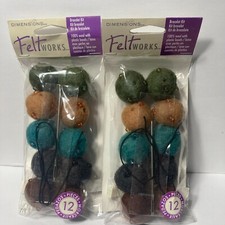 Dimensions Felt Works Bracelet Kit Wool  Beads Needle Felting Crafts Set of 2