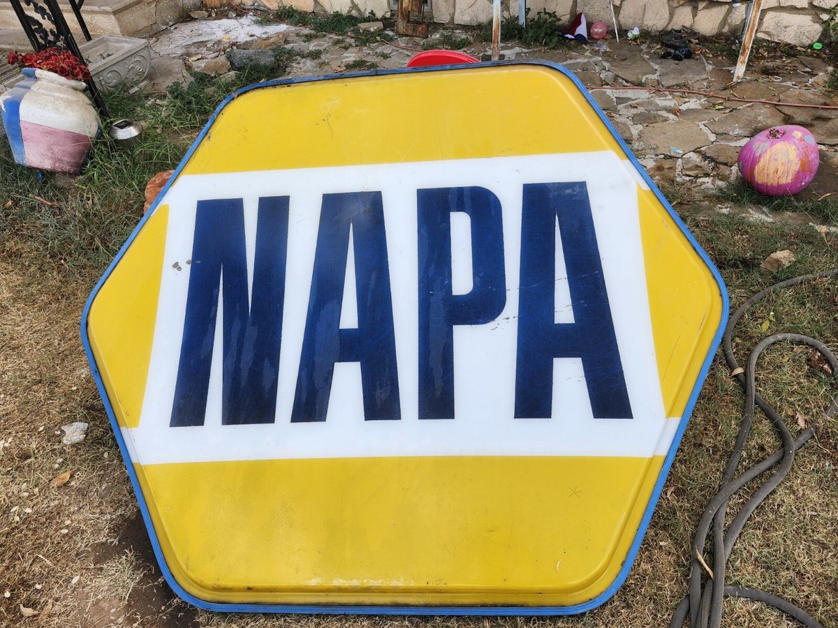 USA NAPA大型看板 Large Vintage NAPA Auto Parts Store Florescent Sign 5ft X 5ft X