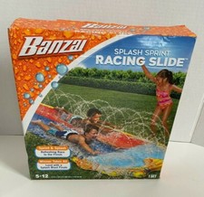 NEW     Banzai Splash Sprint Racing Slide 16ft Sealed water sprays summer 2 slide