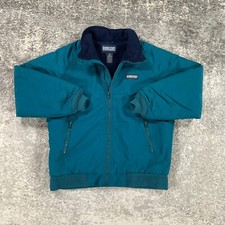 Vintage Lands End Jacket Boys XL Green Fleece Lined Squall 80s 90s Made In USA