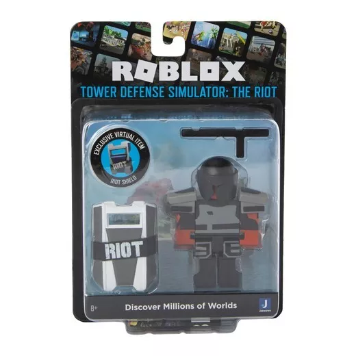 ROBLOX Action Figure COLLECTION TOWER DEFENSE SIMULATOR RIOT Virtual Code  SHIELD