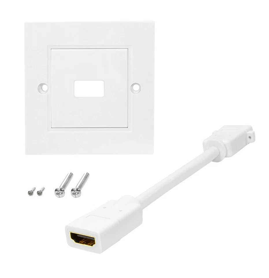 HDMI Dose 1fach Wanddose Unterputz Kabelpeitsche Ethernet 3D FullHD HDTV 4K 2160 - Bild 4 von 4