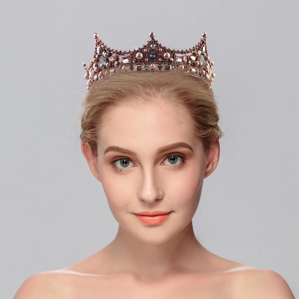 Full Circle Braut Krone Strass Hochzeit Prinzessin Tiara Barock Retro Stil - Bild 4 von 4