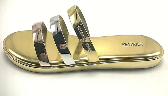 michael kors slippers womens gold