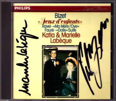 Katia & Marielle LABEQUE Signiert BIZET Jeux d'enfants RAVEL Ma Mere l'Oye FAURE