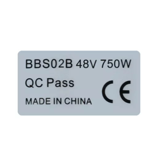 6 Stück 48 V 750 W BAFANG BBS02B BBSHD Mittelantrieb Motor Aufkleber legal für Ebike Etikett - Bild 2 von 6