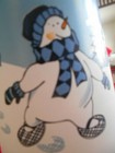 Winter Valley Cooler Highball Tumblers (pair) 16 oz Northcrest Glass White Blue! — photo 2