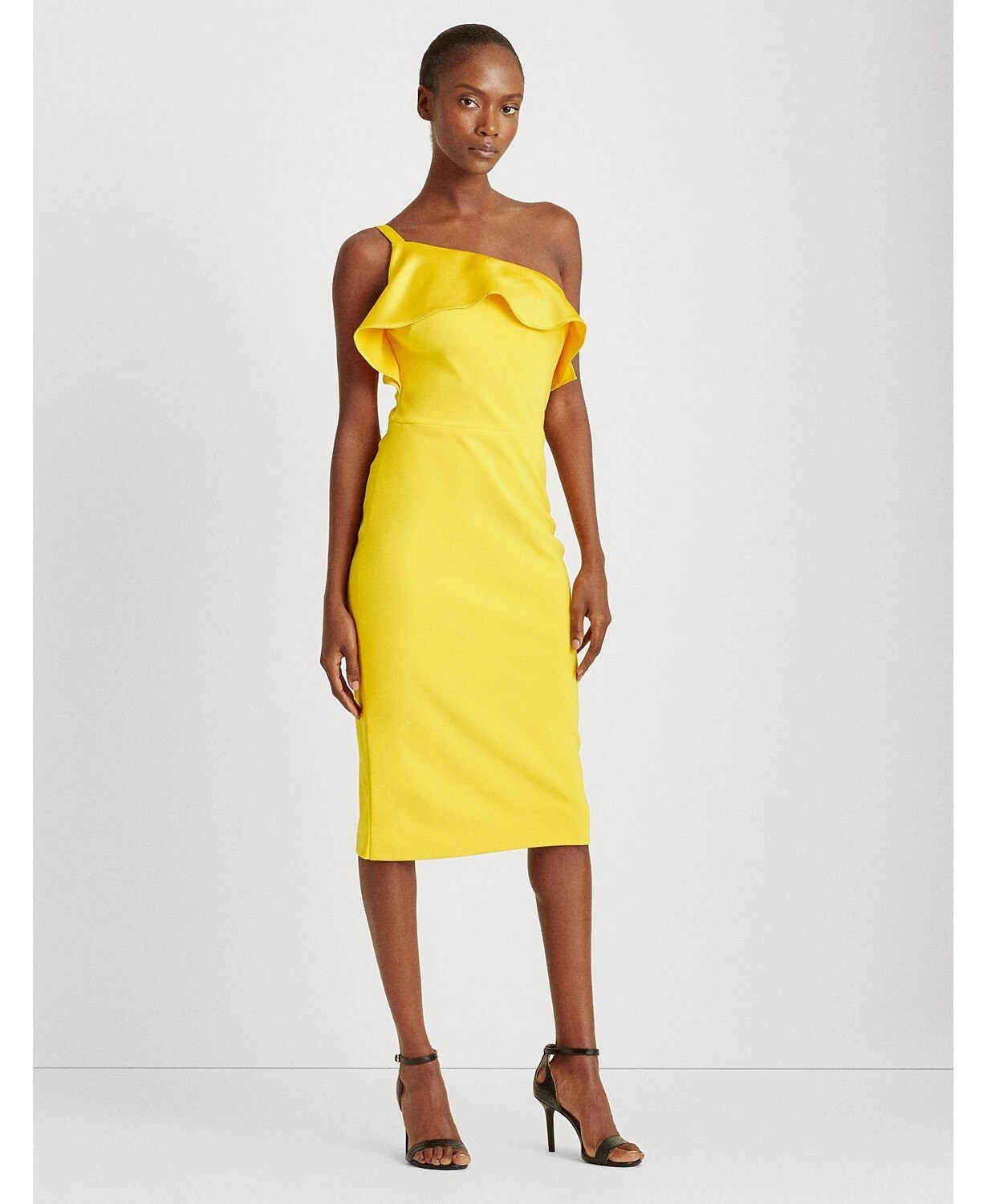 RALPH LAUREN Women's Yellow Jersey One-Shoulder Dress Cocktail Dress Size 4  $175 883806254590 | eBay