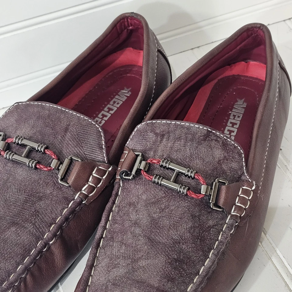 Zapatos mocasines para conducir vino de La Meca para hombre con hebilla de cuero 10,5 sin cordones Foto 3 de 4