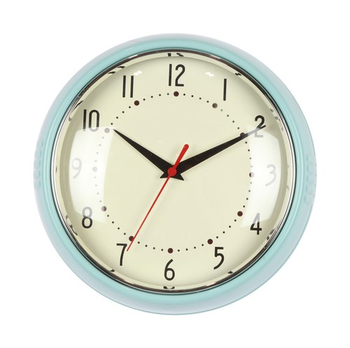 Retro Wall Clock Quartz Movement Round 24cm Plastic Gift Cafe Home Funky Glam - Picture 6 of 20