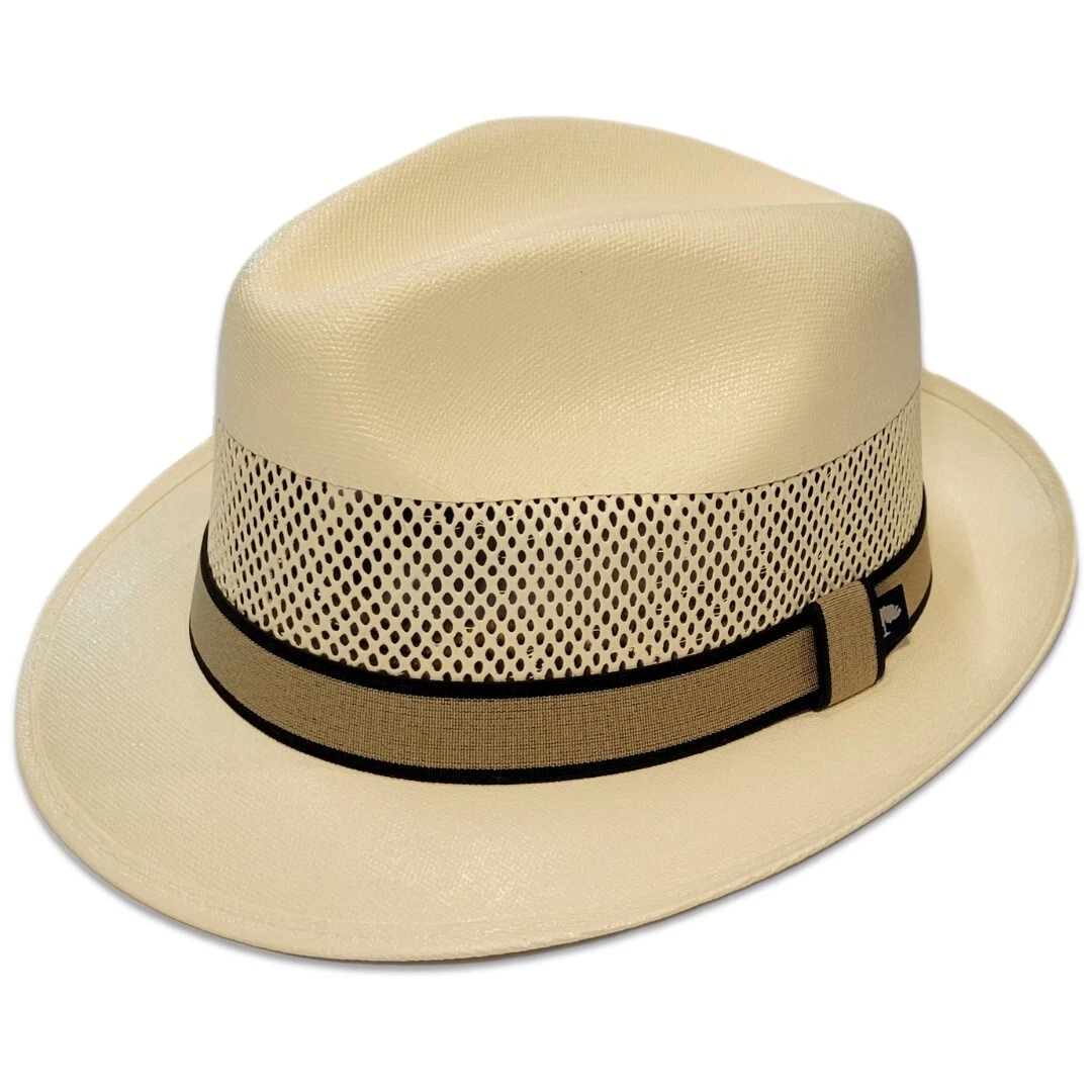 Fedora Hat Firm Straw - Breathable - for Sun or Rain - for Men or Women, L