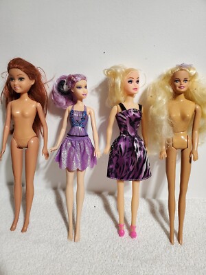 Lot of 1 Redhead 2 Blonde Clones & Mattel Purple Hair Barbie Dolls #AU1