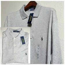 POLO RALPH LAUREN CLASSIC FIT MENS BIG TALL SOFT COTTON GREY POLO SHIRT: NWT