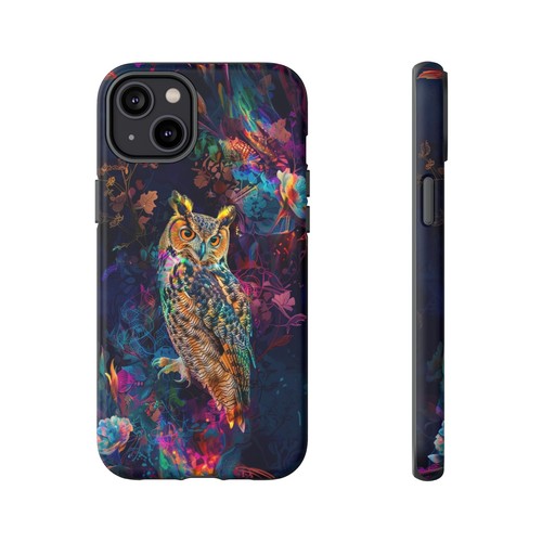 Ethereal Blue Owl Bird Abstract Phone Case for iPhone, Samsung Galaxy, Pixel - 第 42/173 張圖片
