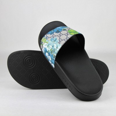 gg blooms supreme slide sandal blue