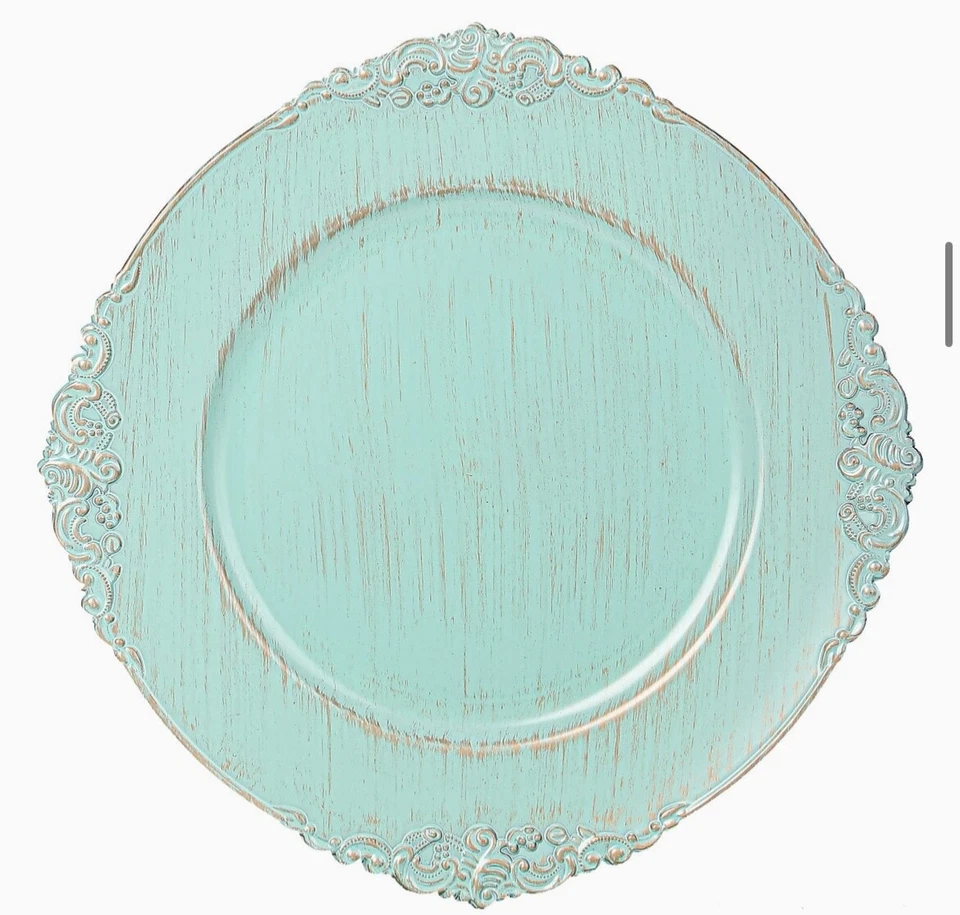 Placas de cargador antiguas de 14 pulgadas, turquesa redondas, se venden a granel de 100 placas Foto 2 de 3