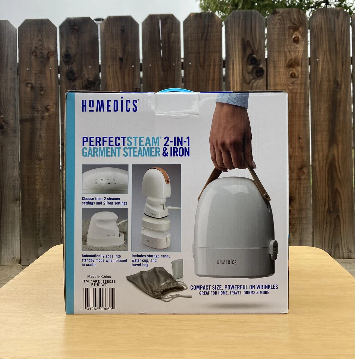 Homedics Mini Travel perfect steam 2 in 1 garment steamer iron