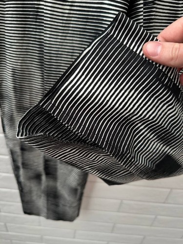 Akris Punto Womens High Rise Pleated Striped Cropped Pants White Black Size 4 - Picture 15 of 16