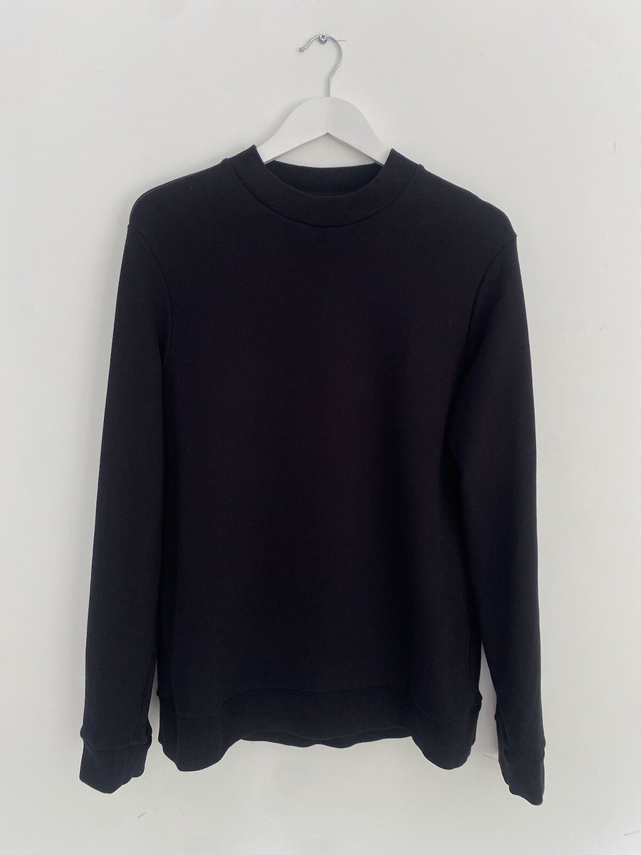 COS Mens Black Mock-Neck 100% Cotton Long Sleeve Sweatshirt Size M