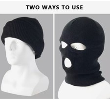 Men Women Face Mask Winter Warm Ski Cap 3Hole Balaclava Beanie Hat Hood Tactical