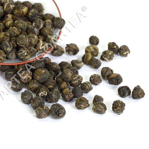 GOARTEA 100g Premium Jasmine Dragon Pearl Loose Leaf Chinese Green Tea Hand Roll - Picture 3 of 6