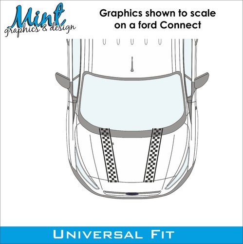 Calcomanías gráficas compatibles con Ford Transit Connect para capó rayas ST 021 - Imagen 3 de 4