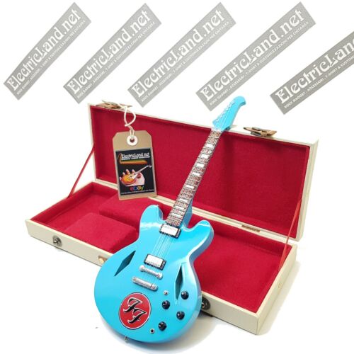 Mini Guitar FOO FIGHTERS + hard case box scale 1:4 miniature gadget collectible - Foto 1 di 12