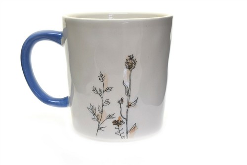 Pier 1 Henry Bunny Rabbit Blue White Mug Cup NEW 4.25" - Picture 3 of 4