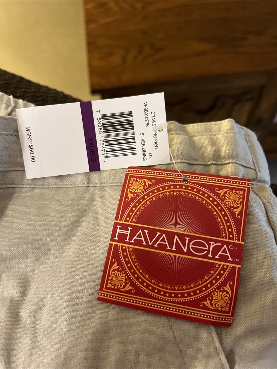 The Havanera Co. Men's Drawstring Pant - Beige - XXL ( 44 -46