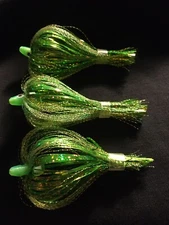 High Percentage  Salmon Trolling Flies Flash Bulb Series Pack Of 3- 4” Rigged.