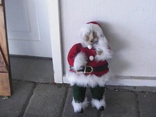 Vintage pair of GRINCH Santa Plush elf Doll Christmas 14" tall