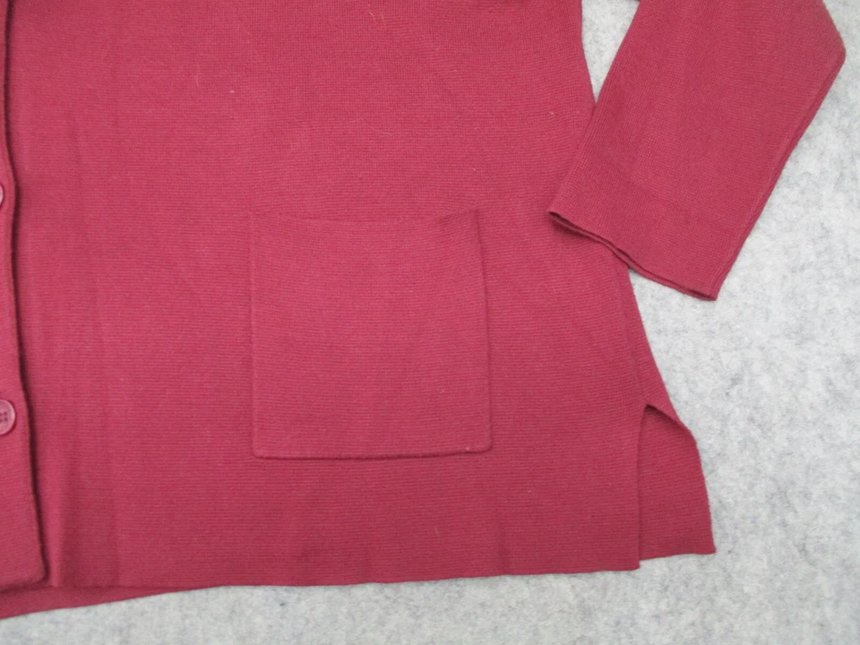 Кардиган женский Michael Stars очень большой красный с V-образным вырезом на пуговицах свитер спереди - Изображение 2 из 4