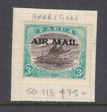 PAPUA:  3d   LAKATOI  OV/PR AIR MAIL  SG 113   HARRISON  PRINT  MH