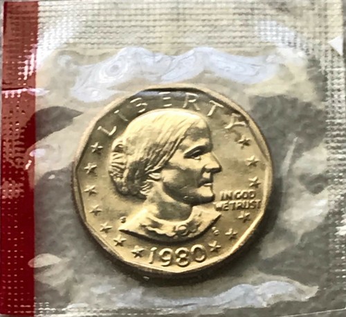 1980S Susan B Anthony Dollar US Mint Cello BU See Photos FREE Shipping - Picture 3 of 4