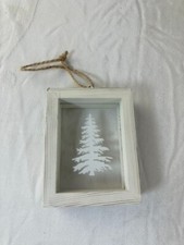 Pine Tree Windowpane Stained Glass Style Rustic Christmas Tree Ornament Gift