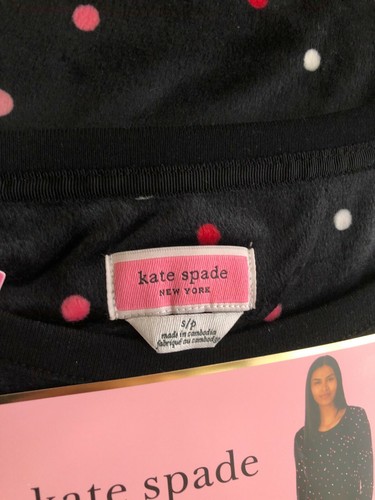New Kate Spade 2 piece PJ Pajamas Women Fleece Bow Polka Dot Cheetah S M L - Picture 14 of 22