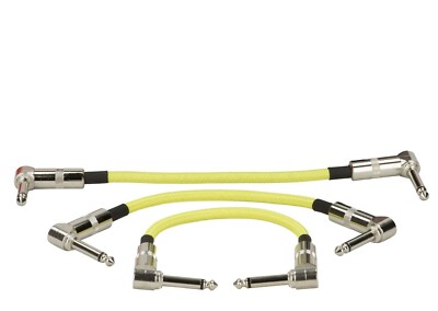 Strukture 6'' patch cable Right angle ends, Neon Yellow Woven, S6PNY