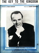 ROGER WILLIAMS THE KEY TO THE KINGDOM SHEET MUSIC PIANO/VOCAL/GUITAR/CHORDS 1959