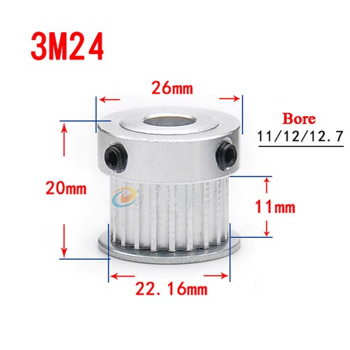 HTD-3M 12T-44T Timing Belt Pulley Pitch 3mm With Step Drive Pulleys Width 11mm - Picture 21 of 32