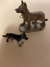Hand Forged German Shepherd Metal Made in Japan with a Plastic Shepherd Figurine