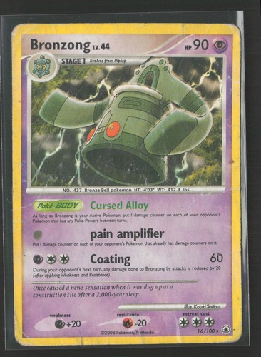 Bronzong 16/100 Rare Majestic Dawn Pokemon Damaged