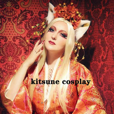 Cat Wolf Fox Ears and Tail Set for Kids Fluffy Fox Tail Cosplay Party W