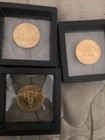 1776-1976 us bicentennial silver proof 3 coin set 24kt Gold  — photo 2