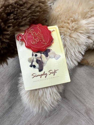 Keel Toys Simply Soft Collection Laying Dog with Patch/Ribbon Soft Plush 25cm - Picture 3 of 13
