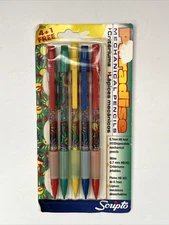 New Sealed! 5 Vintage 2001 SCRIPTO Paradise Mechanical Pencils