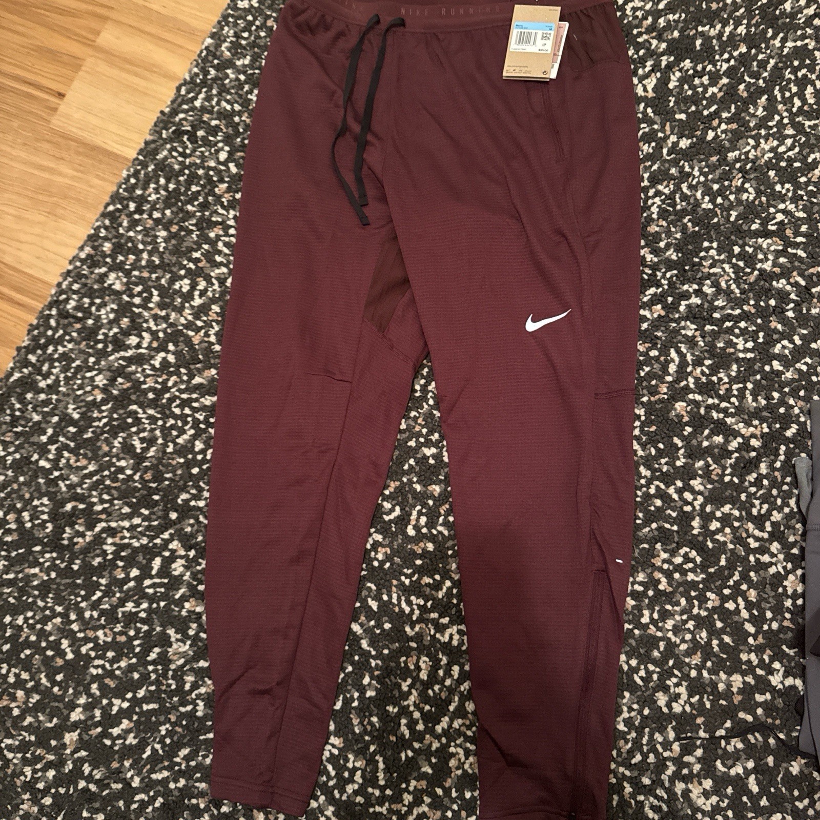 Nike Stride Essential Men's Running Pants Burgundy Size L