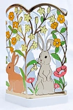 1 Bath Body Works BUNNY FIELDS Foaming Hand Soap Holder Sleeve Metal Decor