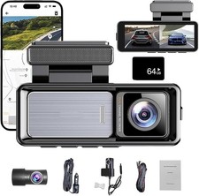 2026 Upgraded Dash cam Pro 4K Wireless Car Dashcam Front Rear with 64GB Card